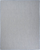 8' X 10' Blue and Ivory Indoor Outdoor Area Rug