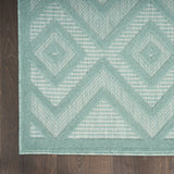 8' X 10' Aqua Geometric Flatweave Area Rug