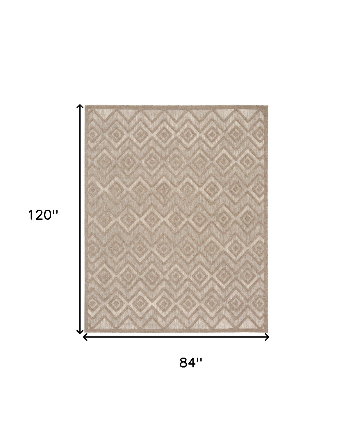 7' X 10' Beige Indoor Outdoor Area Rug