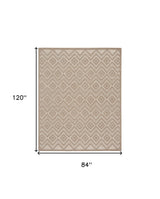 7' X 10' Beige Indoor Outdoor Area Rug