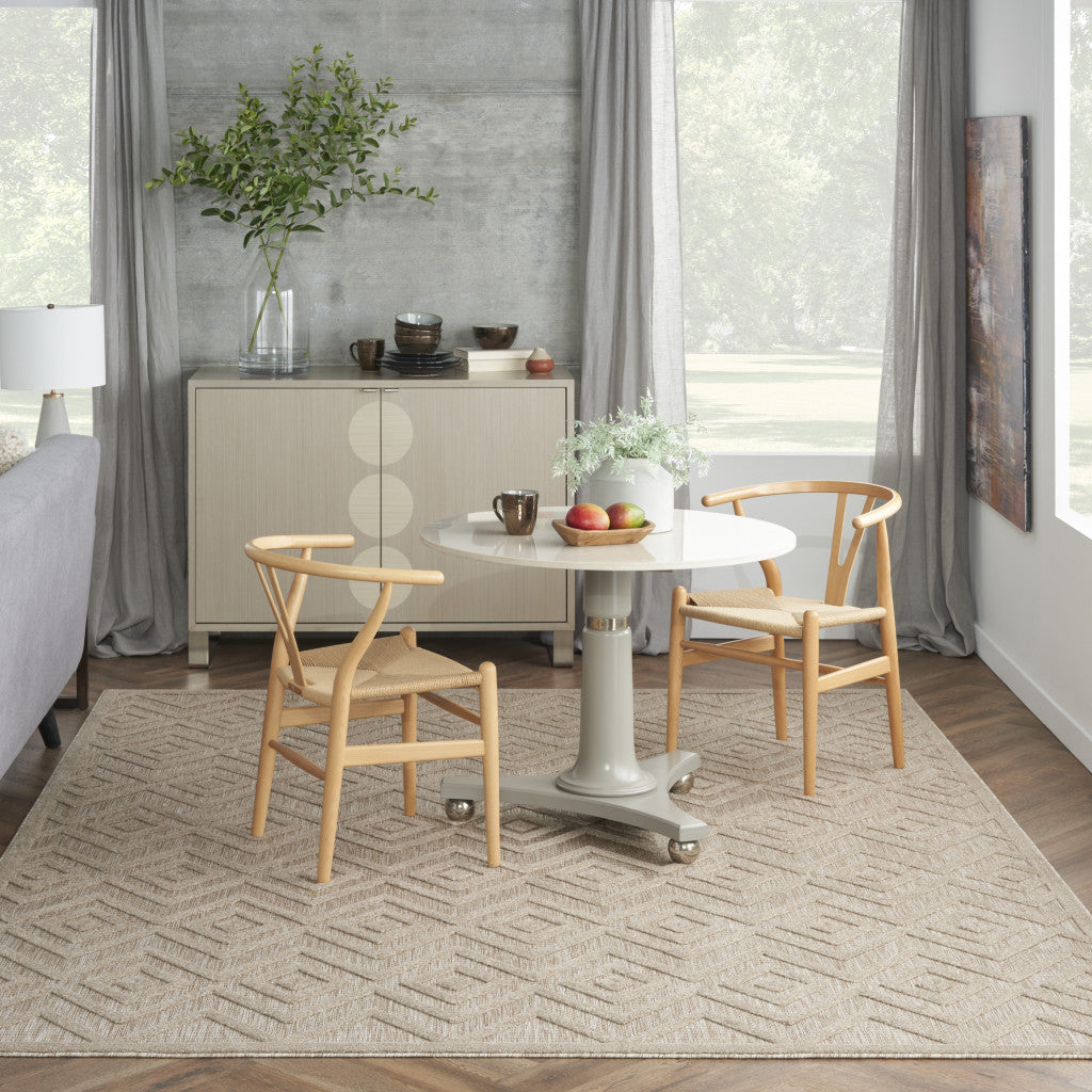 7' X 10' Beige Indoor Outdoor Area Rug