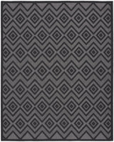 8' X 10' Black Geometric Flatweave Area Rug