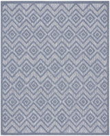 8' X 10' Blue Geometric Flatweave Area Rug