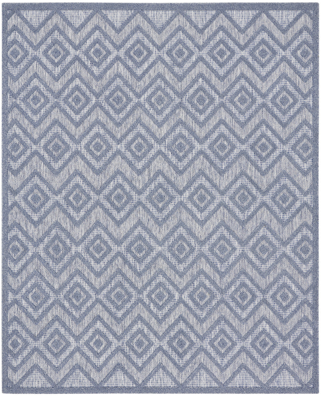 9' X 12' Denim Blue Indoor Outdoor Area Rug