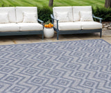 9' X 12' Denim Blue Indoor Outdoor Area Rug