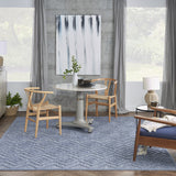 9' X 12' Denim Blue Indoor Outdoor Area Rug