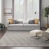 7' X 10' Gray Geometric Flatweave Area Rug