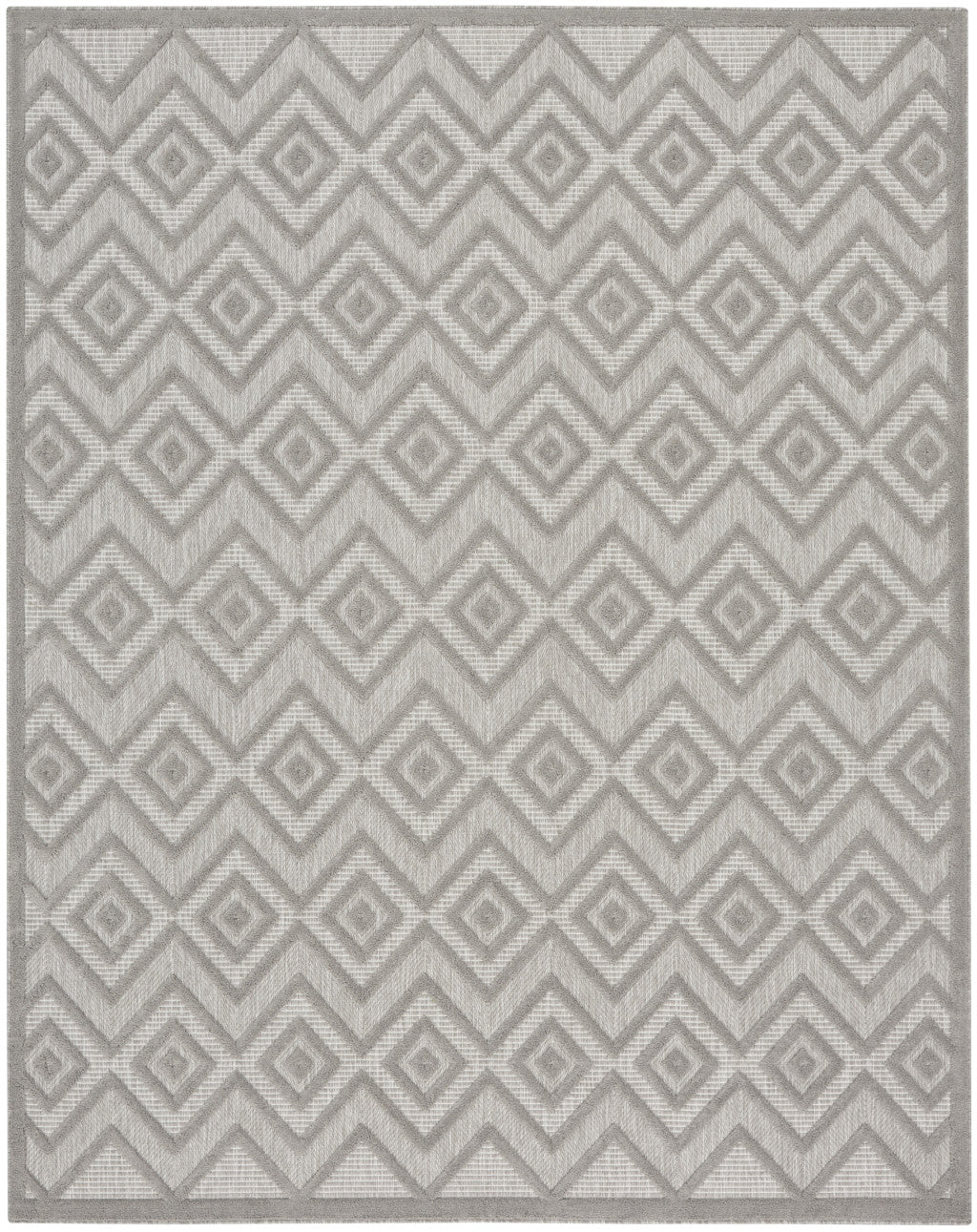 9' X 12' Gray and Silver Indoor Outdoor Area Rug