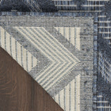 8' X 10' Navy Blue Geometric Flatweave Area Rug