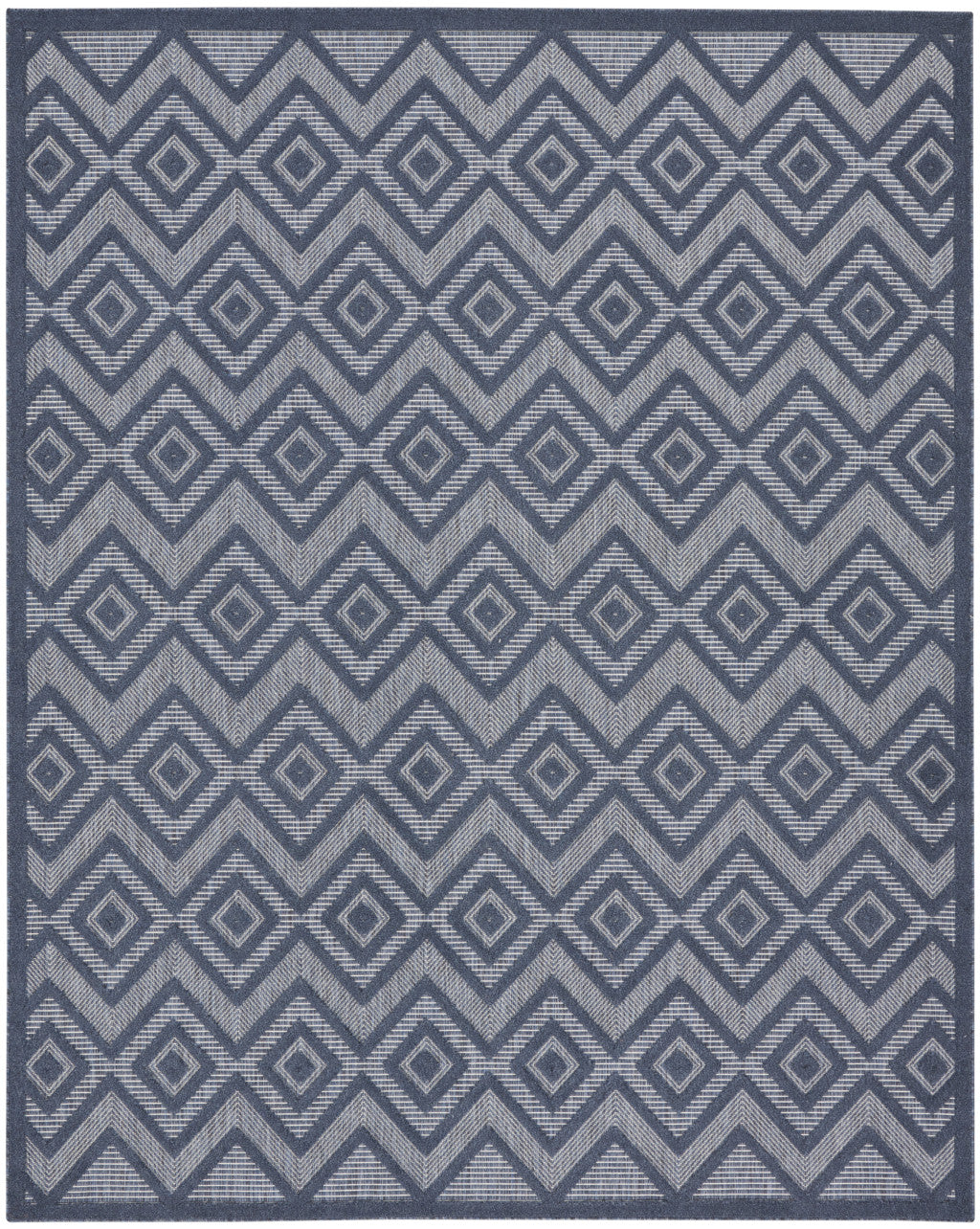 9' X 12' Navy Blue Indoor Outdoor Area Rug