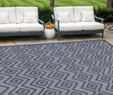 9' X 12' Navy Blue Indoor Outdoor Area Rug