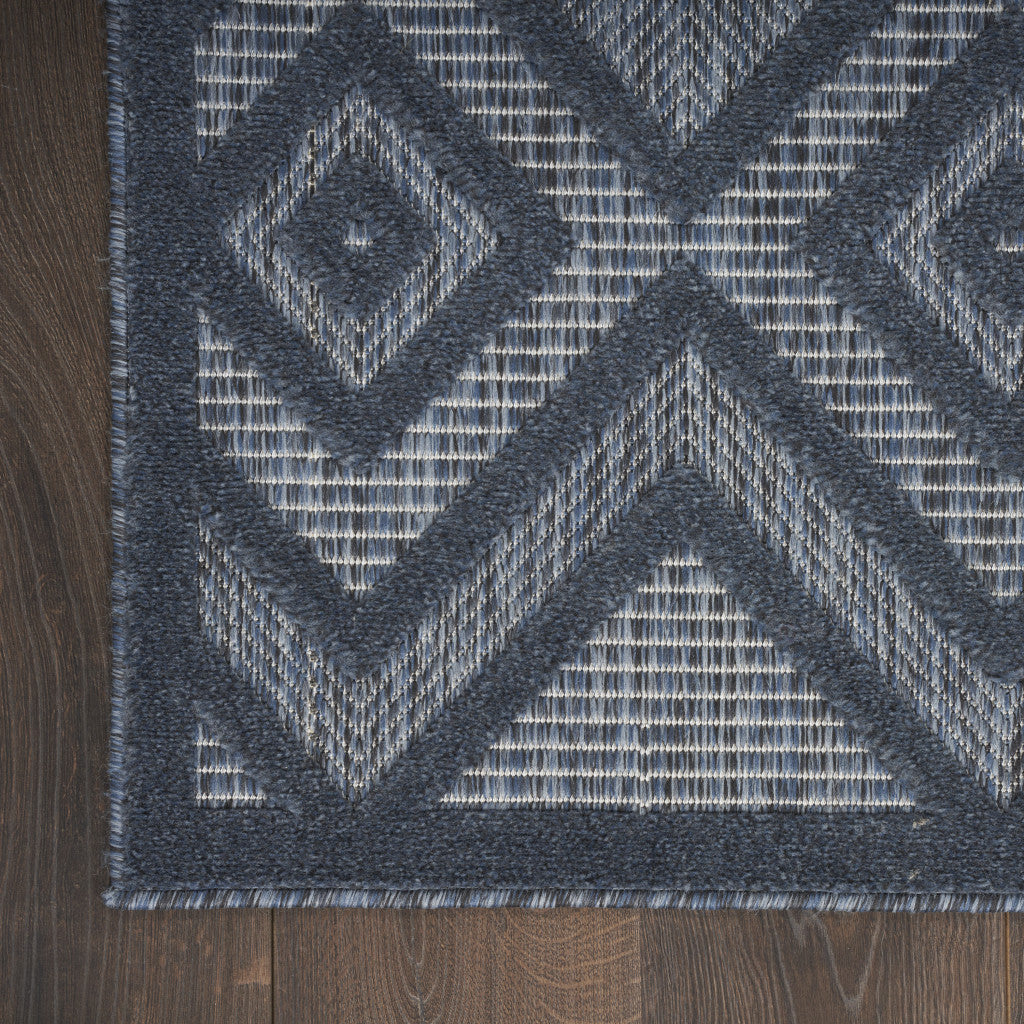 9' X 12' Navy Blue Indoor Outdoor Area Rug