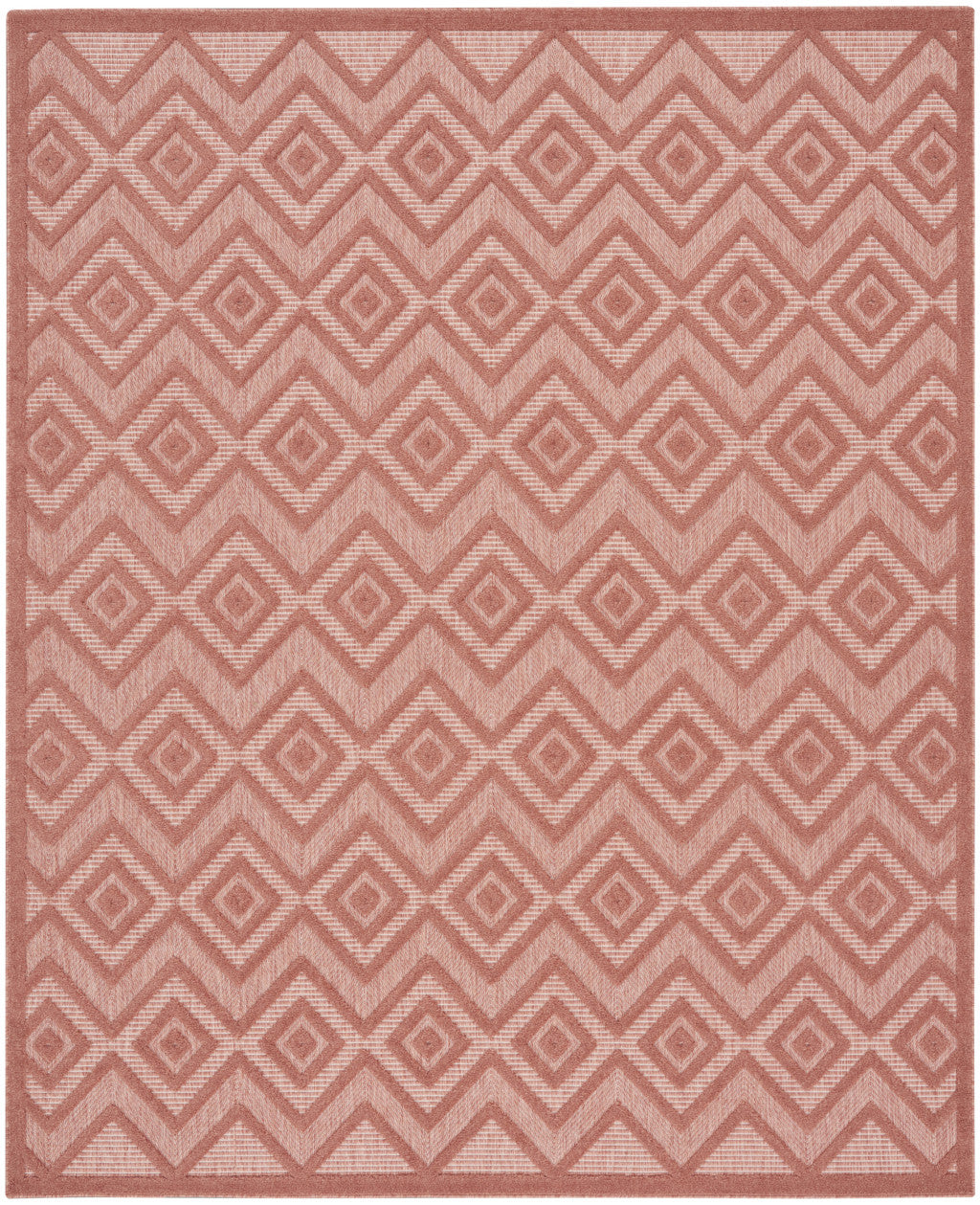 7' X 10' Coral Orange Indoor Outdoor Area Rug