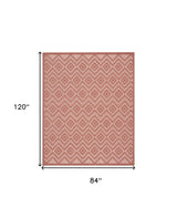 7' X 10' Coral Orange Indoor Outdoor Area Rug