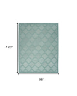 8' X 10' Aqua Geometric Flatweave Area Rug