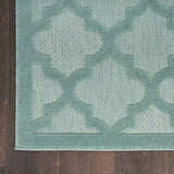 8' X 10' Aqua Geometric Flatweave Area Rug