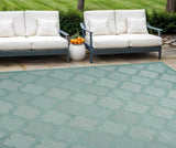 9' X 12' Aqua Indoor Outdoor Area Rug