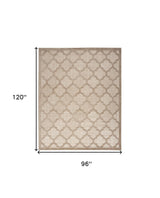 8' X 10' Beige Geometric Flatweave Area Rug