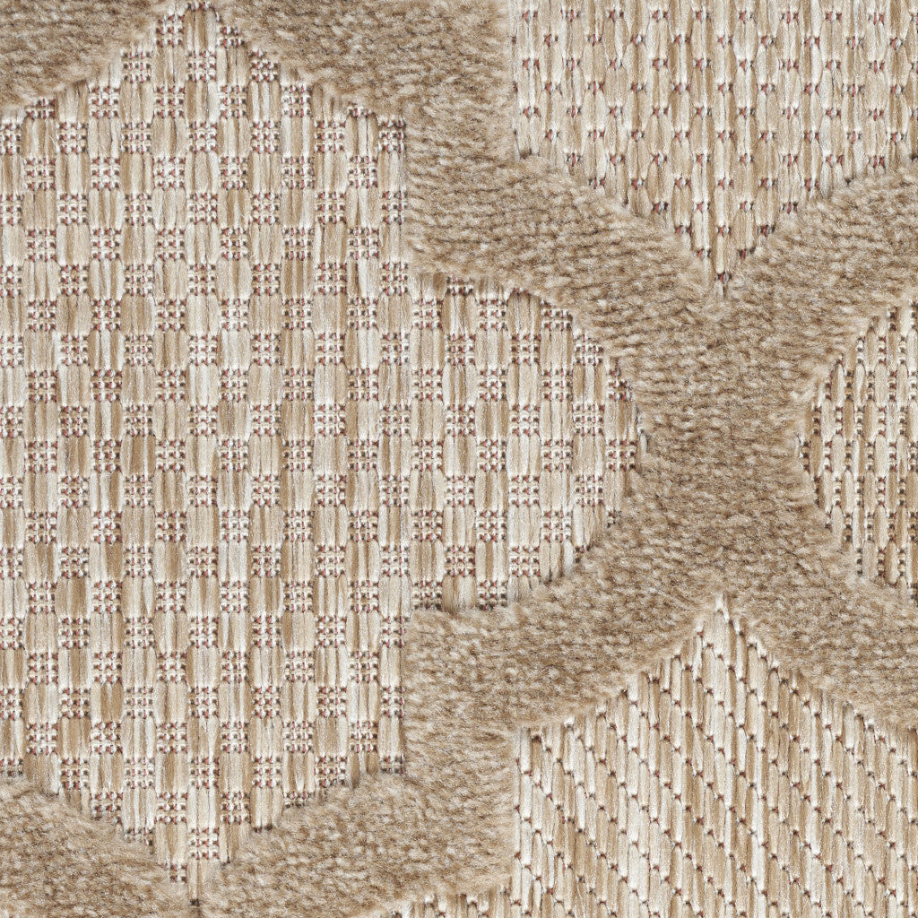 8' X 10' Beige Geometric Flatweave Area Rug