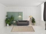 6' X 9' Beige Geometric Flatweave Area Rug