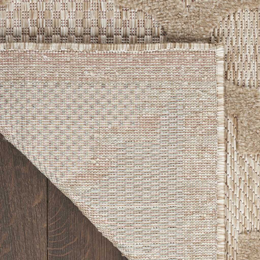 6' X 9' Beige Geometric Flatweave Area Rug