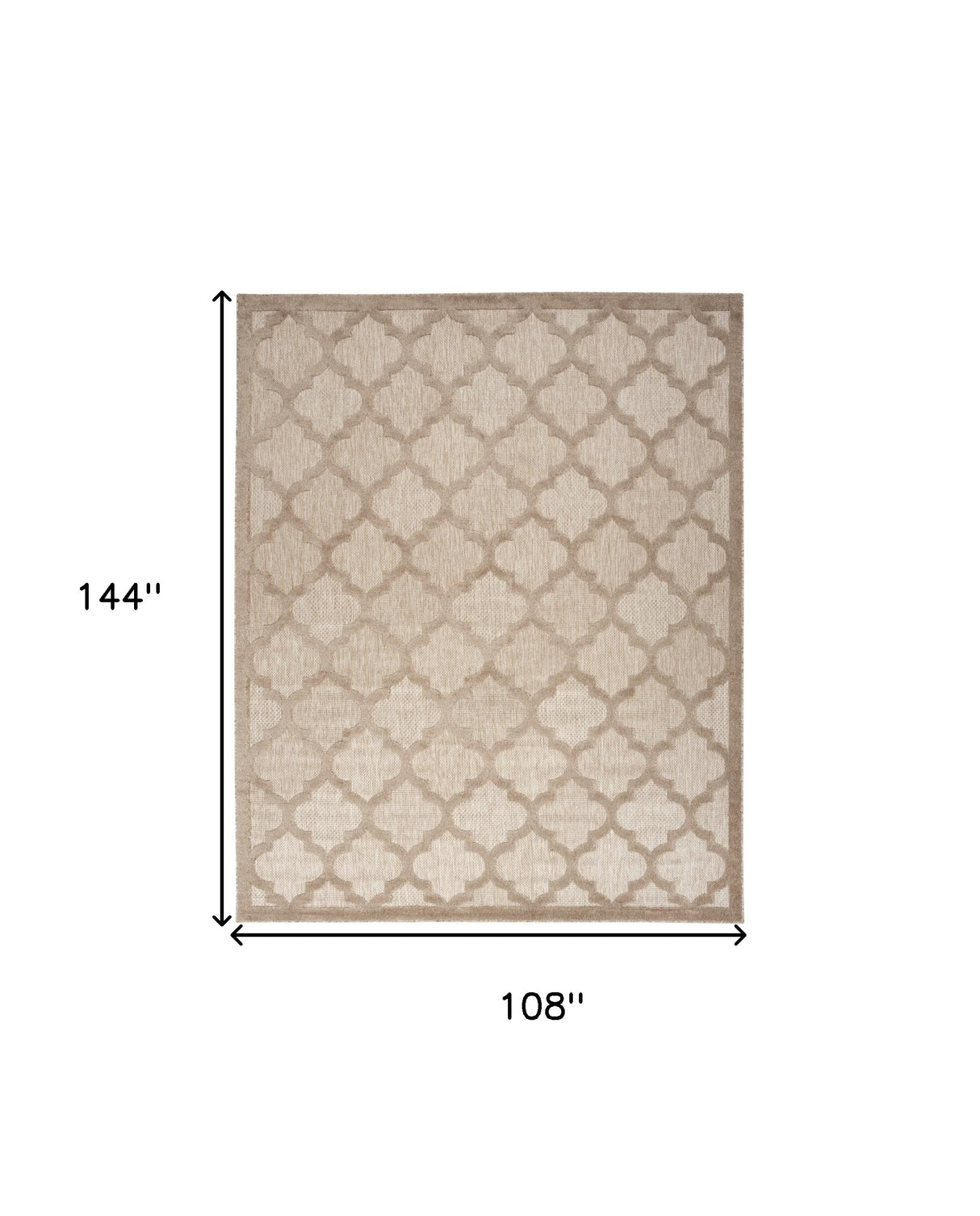 9' X 12' Beige Indoor Outdoor Area Rug