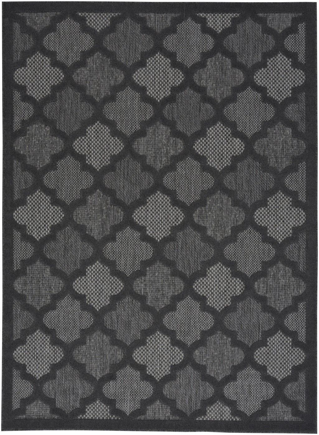 6' X 9' Charcoal and Gray Indoor Outdoor Area Rug