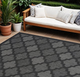 6' X 9' Charcoal and Gray Indoor Outdoor Area Rug