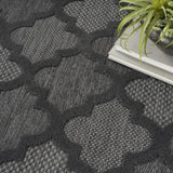 6' X 9' Charcoal and Gray Indoor Outdoor Area Rug