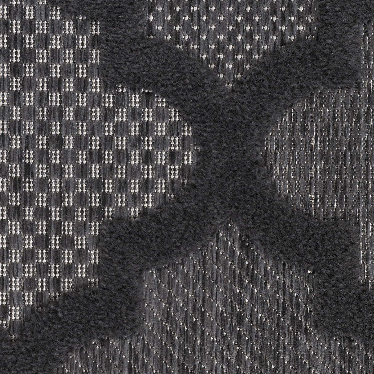 8' X 10' Black Geometric Flatweave Area Rug