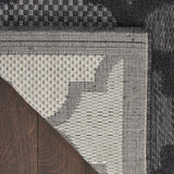 7' X 10' Black Geometric Flatweave Area Rug