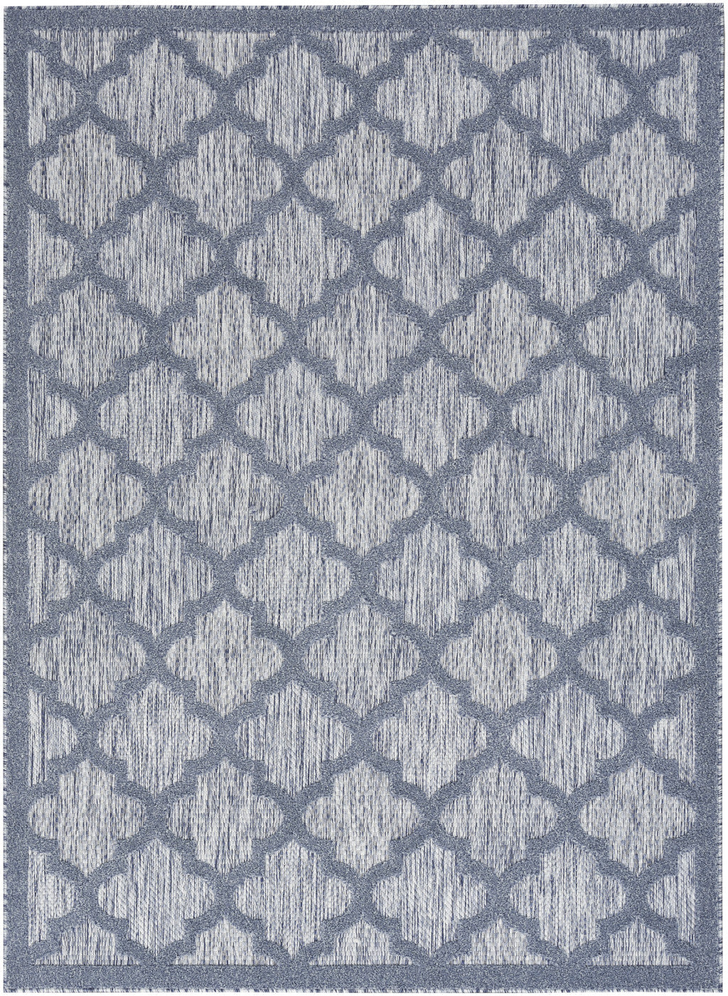 6' X 9' Blue Geometric Flatweave Area Rug