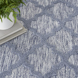 6' X 9' Blue Geometric Flatweave Area Rug