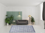 8' X 10' Blue Geometric Flatweave Area Rug