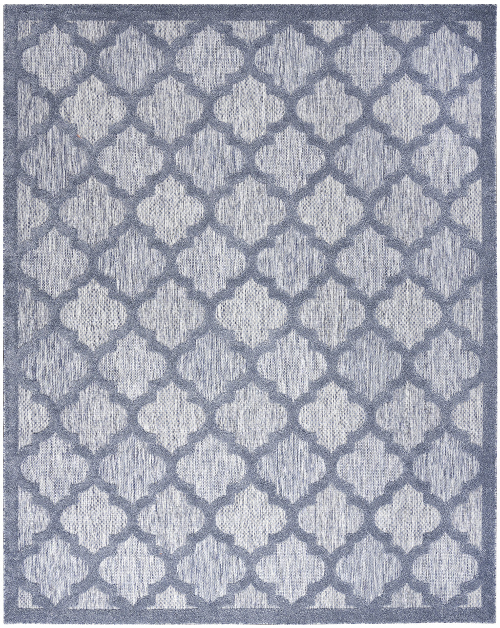 9' X 12' Denim Blue Indoor Outdoor Area Rug