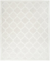 7' X 10' Ivory and White Indoor Outdoor Area Rug