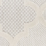 7' X 10' Ivory and White Indoor Outdoor Area Rug