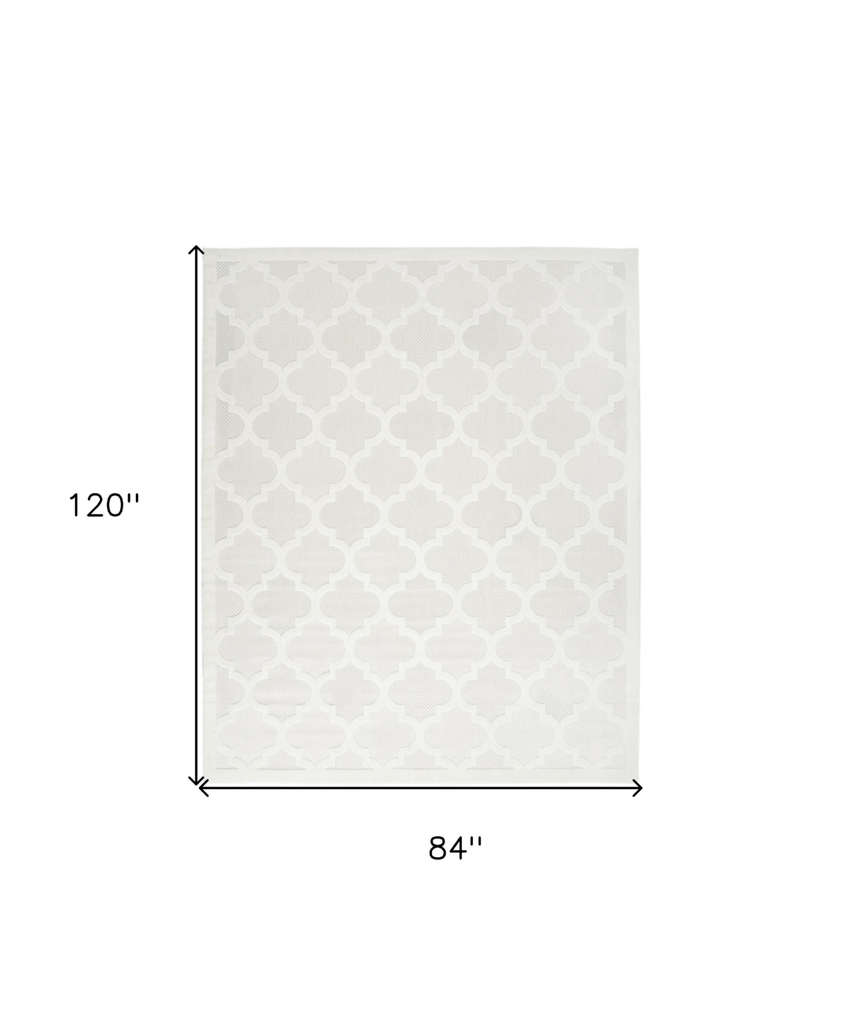 7' X 10' Ivory and White Indoor Outdoor Area Rug