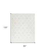 7' X 10' Ivory and White Indoor Outdoor Area Rug