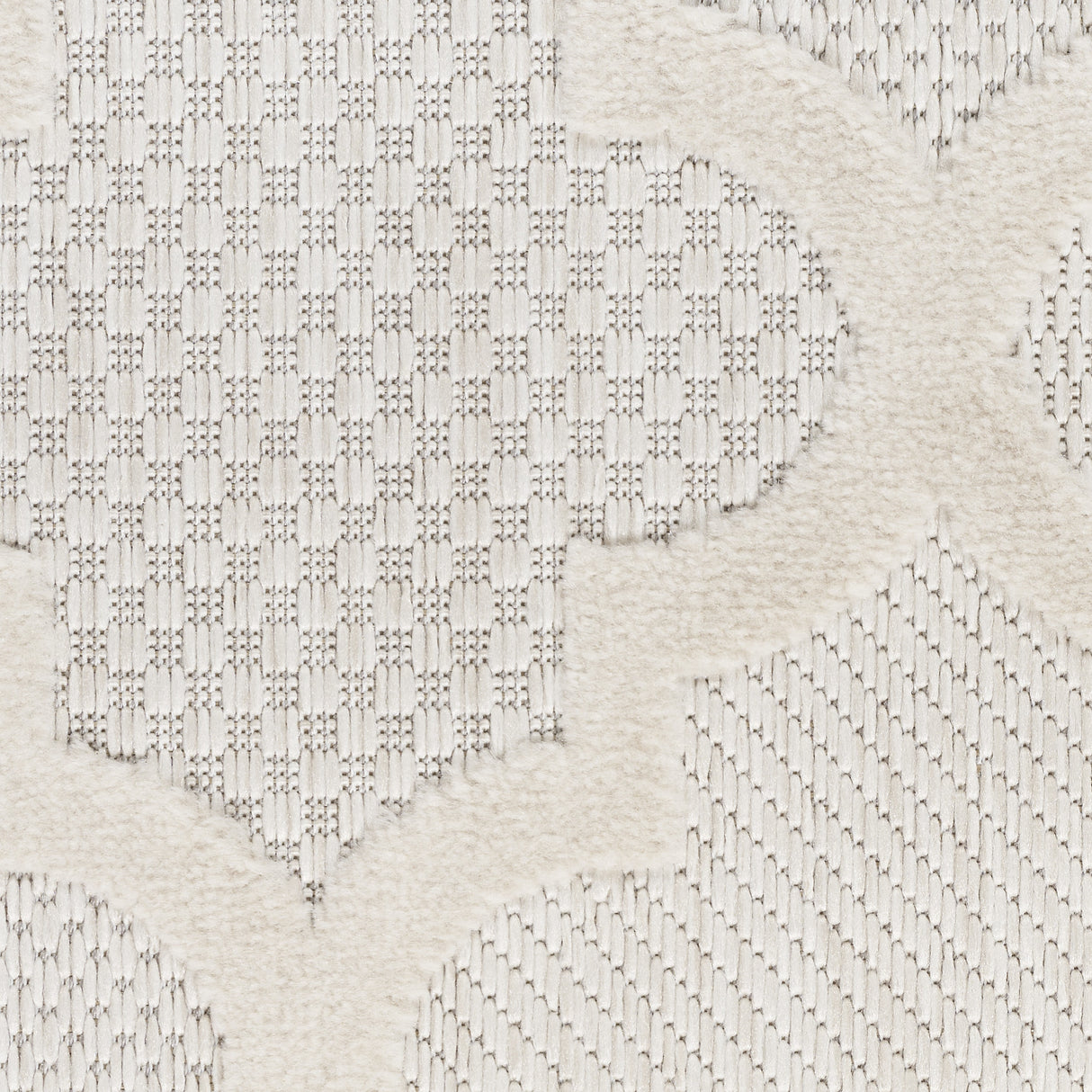 6' X 9' Cream Geometric Flatweave Area Rug