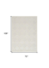 6' X 9' Cream Geometric Flatweave Area Rug