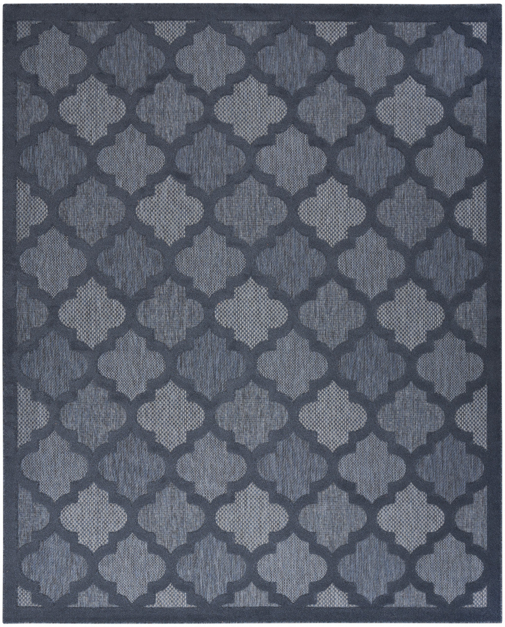 7' X 10' Navy Blue Geometric Flatweave Area Rug