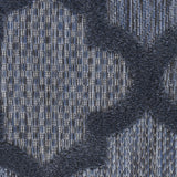 6' X 9' Navy Blue Geometric Flatweave Area Rug