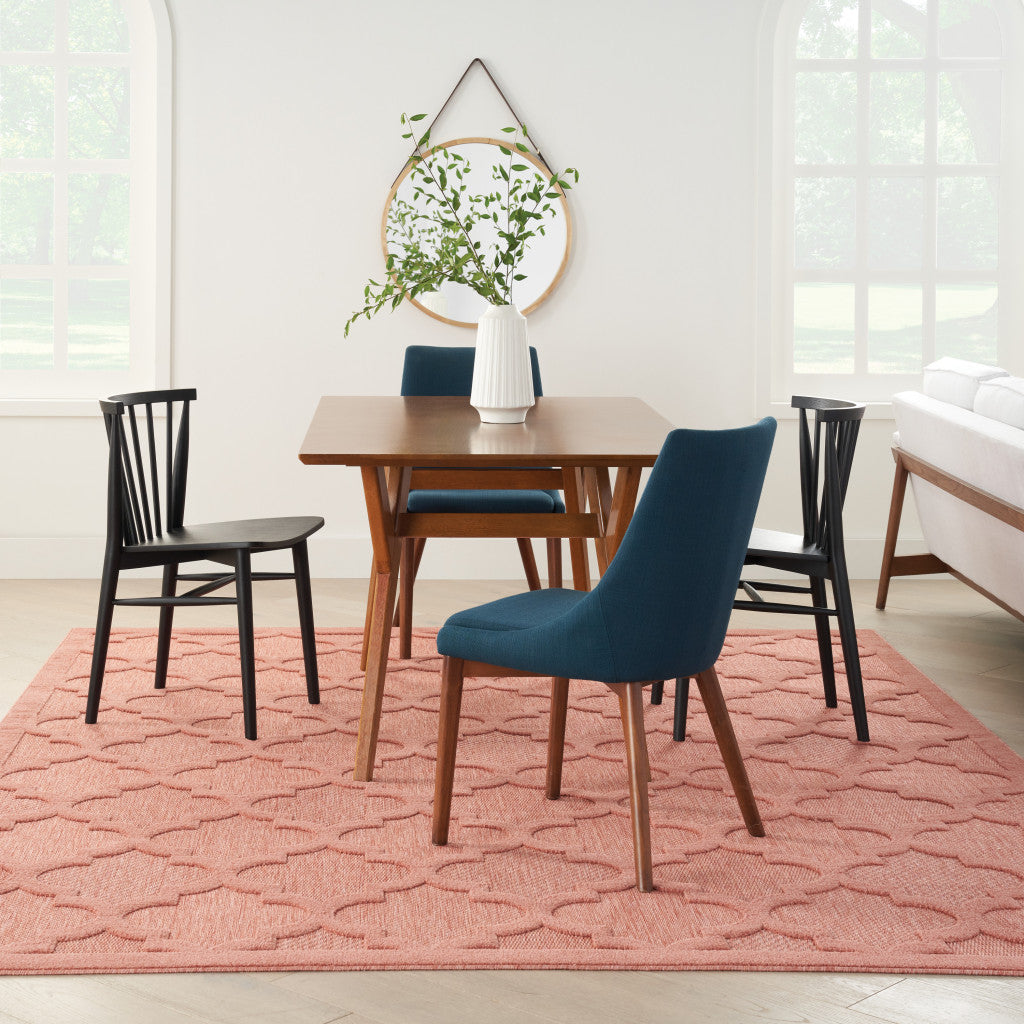 8' X 10' Coral Orange Indoor Outdoor Area Rug