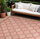 7' X 10' Coral Orange Indoor Outdoor Area Rug