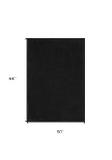 5' X 8' Black Power Loom Area Rug