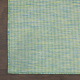 10' X 14' Blue and Green Indoor Outdoor Area Rug