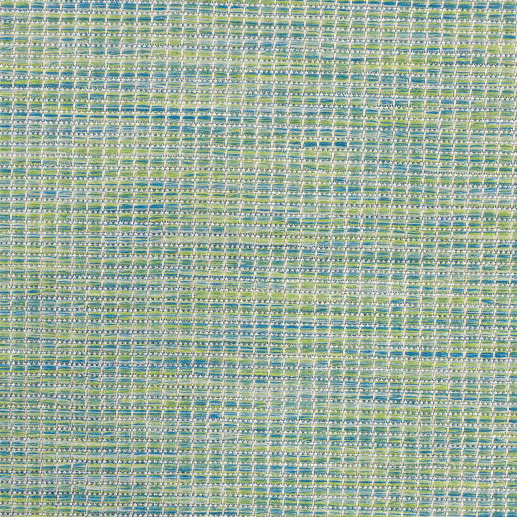 10' X 14' Blue and Green Indoor Outdoor Area Rug