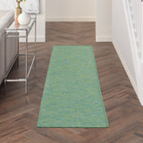 8' Blue Power Loom Runner Rug