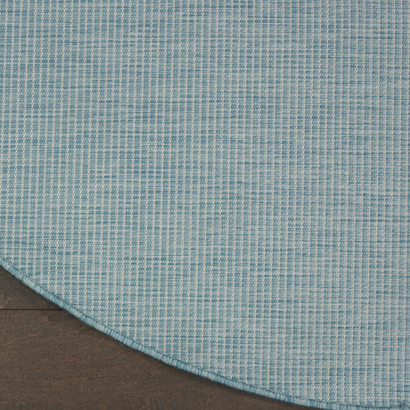 8' Aqua Round Power Loom Area Rug